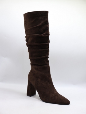 Kozaki damskie ocieplane na obcasie (36-41) H8-991 BROWN