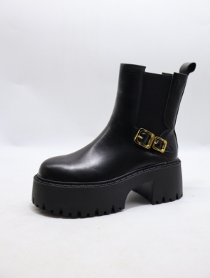Botki damskie ocieplane na płaskim (36-40) X17713-2A BLACK