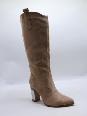 Kozaki damskie na obcasie (36-41) 9327-1A KHAKI