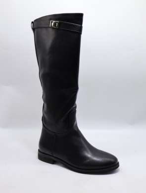 Kozaki damskie ocieplane na płaskim (36-41) 88-2 BLACK/PU