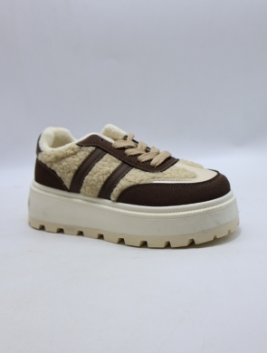 Buty sportowe damskie na płaskim (36-41) 24886 BROWN