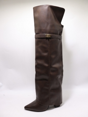 Kozaki damskie na obcasie (36-41) 2511A-1 BROWN