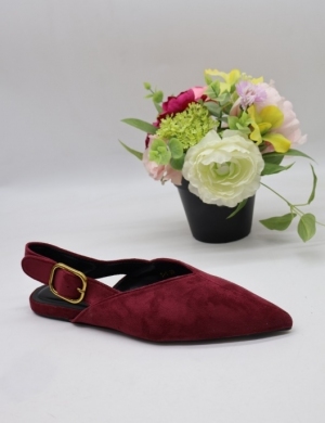 Sandały damskie na płaskim (36-41) T-1 WINE