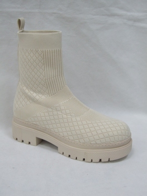 Kozaki damskie na płaskim (36-41) NS269 BEIGE