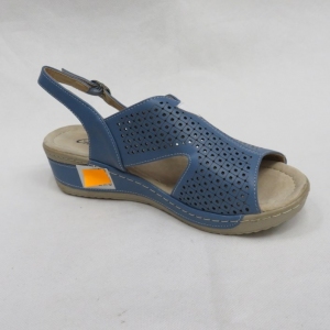 Sandały damskie na koturnie (36-41) 6056-11 BLUE/WHITE