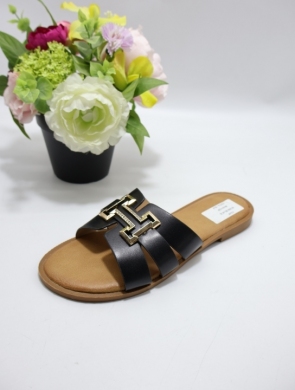 Klapki damskie na płaskim (36-41) SU066 BLACK