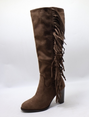 Kozaki damskie na obcasie (36-41) CH510 BROWN
