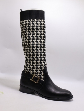 Kozaki damskie na płaskim (36-41) 0-174 BLACK