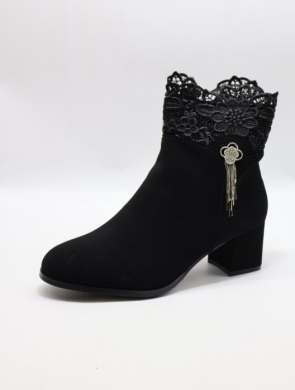 Botki damskie ocieplane na obcasie (36-41) X3747-1