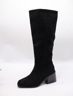 Kozaki damskie ocieplane na obcasie (36-41) 1784 BLACK