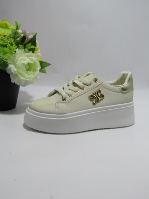 Buty sportowe damskie na płaskim (36-41) YH37 BEIGE/GOLD