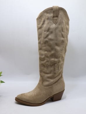 Kozaki damskie na obcasie (36-41) 7688A-1 KHAKI