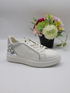 Buty sportowe damskie na płaskim (36-41) EV-106 WH/SIL