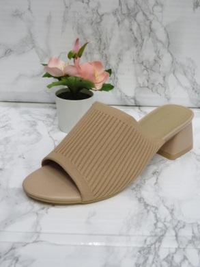 Klapki damskie na obcasie (36-41) C-031 BEIGE