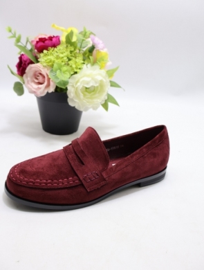 Mokasyny damskie na płaskim (36-41) H8-1051 WINE