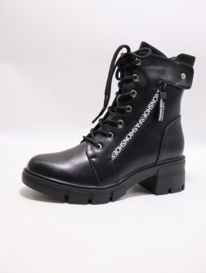 Botki damskie ocieplane na obcasie (36-41) SA3019-1 BLACK