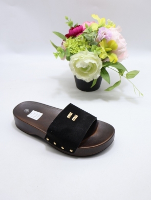 Klapki damskie na płaskim (36-41) F72 BLACK