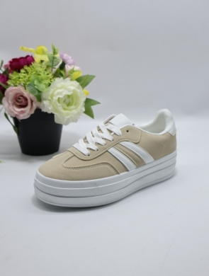 Buty sportowe damskie na płaskim (36-41) C2048 BEIGE