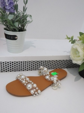 Klapki damskie na płaskim (36-41) 60169 BEIGE
