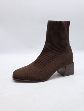 Botki damskie na obcasie (36-41) 9503 BROWN