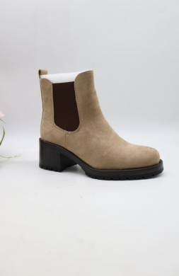 Botki damskie ocieplane na obcasie (36-41) 6506 KHAKI