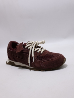 Buty sportowe damskie na płaskim (36-41) A-131 WINE SKÓRA