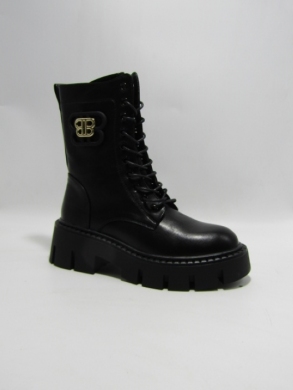 Botki damskie ocieplane na płaskim (36-41) 5808 BLACK