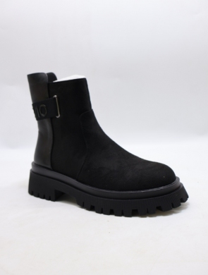 Botki damskie ocieplane na płaskim (36-41) X1201-2A-2 BLACK
