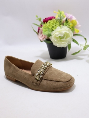 Mokasyny damskie na płaskim (36-40) J558 KHAKI