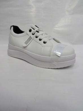 Buty sportowe damskie na płaskim (36-41) 36801-28 WHITE/BLACK
