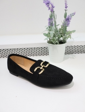 Mokasyny damskie na płaskim (36-41) H8-967 BLACK