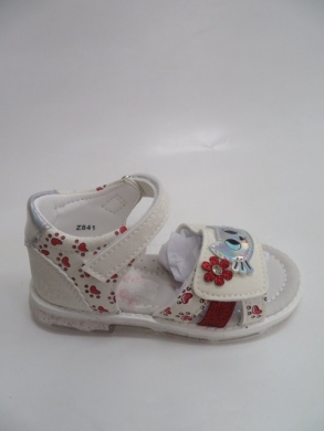 Sandały dziewczęce (21-26) AB841 WHITE/RED