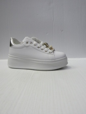 Buty sportowe damskie na koturnie (36-41) 106 WHITE/SILVER