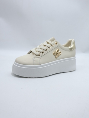 Buty sportowe damskie na płaskim (36-41) YH37 BEIGE/GOLD