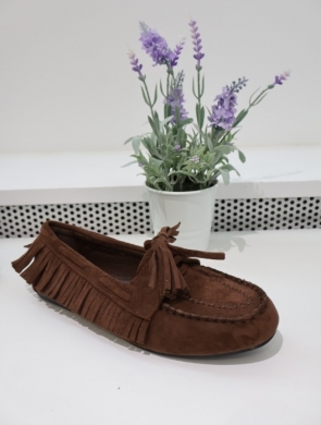 Mokasyny damskie na płaskim (36-41) H8-981 BROWN
