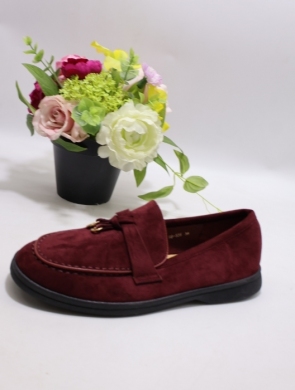 Mokasyny damskie na płaskim (36-41) H8-585 WINE