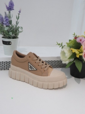 Buty sportowe damskie na płaskim (36-41) B70 KHAKI