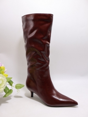 Kozaki damskie na szpilce (36-41) BE-685 WINE