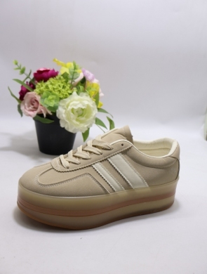 Buty sportowe damskie na płaskim (36-41) GB025 BEIGE