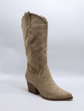 Kozaki damskie na obcasie (36-41) 7627 KHAKI