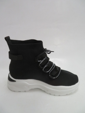 Sneakersy damskie wysokie (36-41) K-69 BLACK