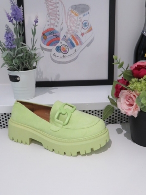 Mokasyny damskie na płaskim (36-41) 7911 GREEN