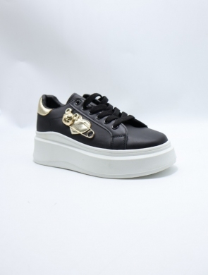 Buty sportowe damskie na płaskim (36-41) EL007 BL/GOLD