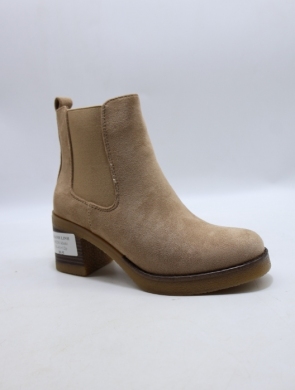 Botki damskie ocieplane na obcasie (36-41) 68256 KHAKI