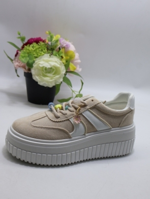 Buty sportowe damskie na płaskim (36-41) PC318 BEIGE