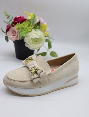 Mokasyny damskie na płaskim (36-41) 68-387 BEIGE