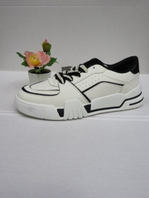 Buty sportowe damskie na płaskim (36-41) FOH-37 WHITE/BLACK