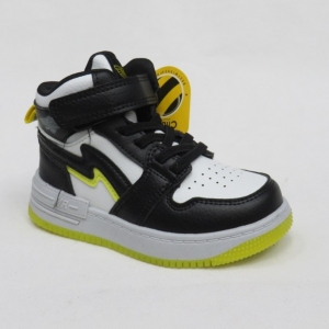 Buty sportowe chłopięce (22-27) P808B BLACK/YELLOW
