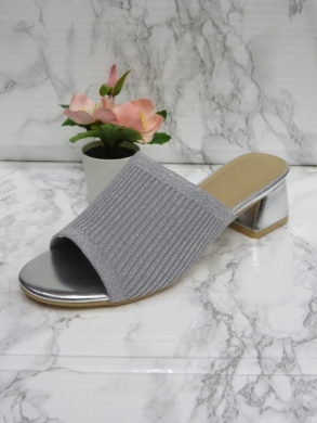 Klapki damskie na obcasie (36-41) C-031 SILVER