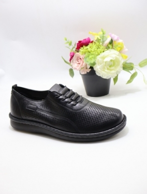 Półbuty damskie na płaskim (39-43) 25167-21 BLACK